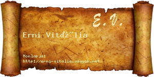 Erni Vitália névjegykártya